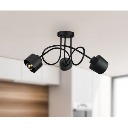 Prisadený luster SIMPLY BLACK 3xE27/60W/230V