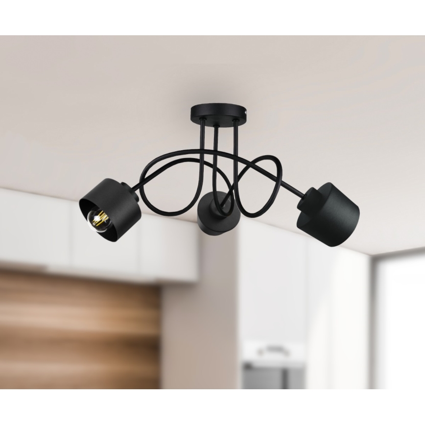 Prisadený luster SIMPLY BLACK 3xE27/60W/230V