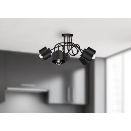 Prisadený luster SIMPLY BLACK 5xE27/60W/230V