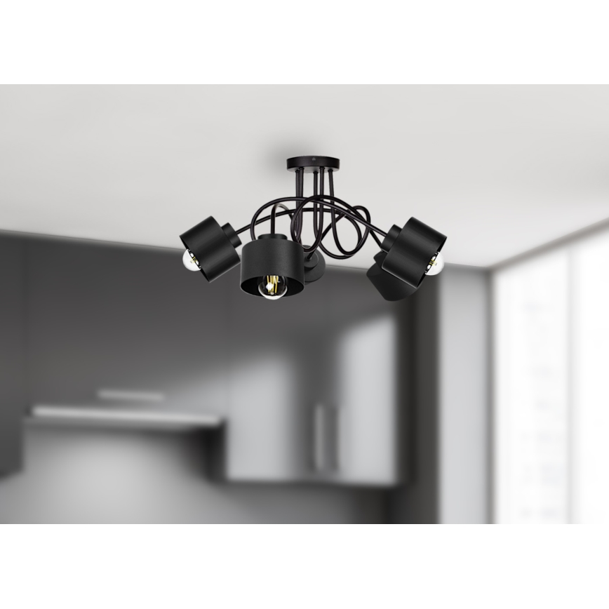 Prisadený luster SIMPLY BLACK 5xE27/60W/230V