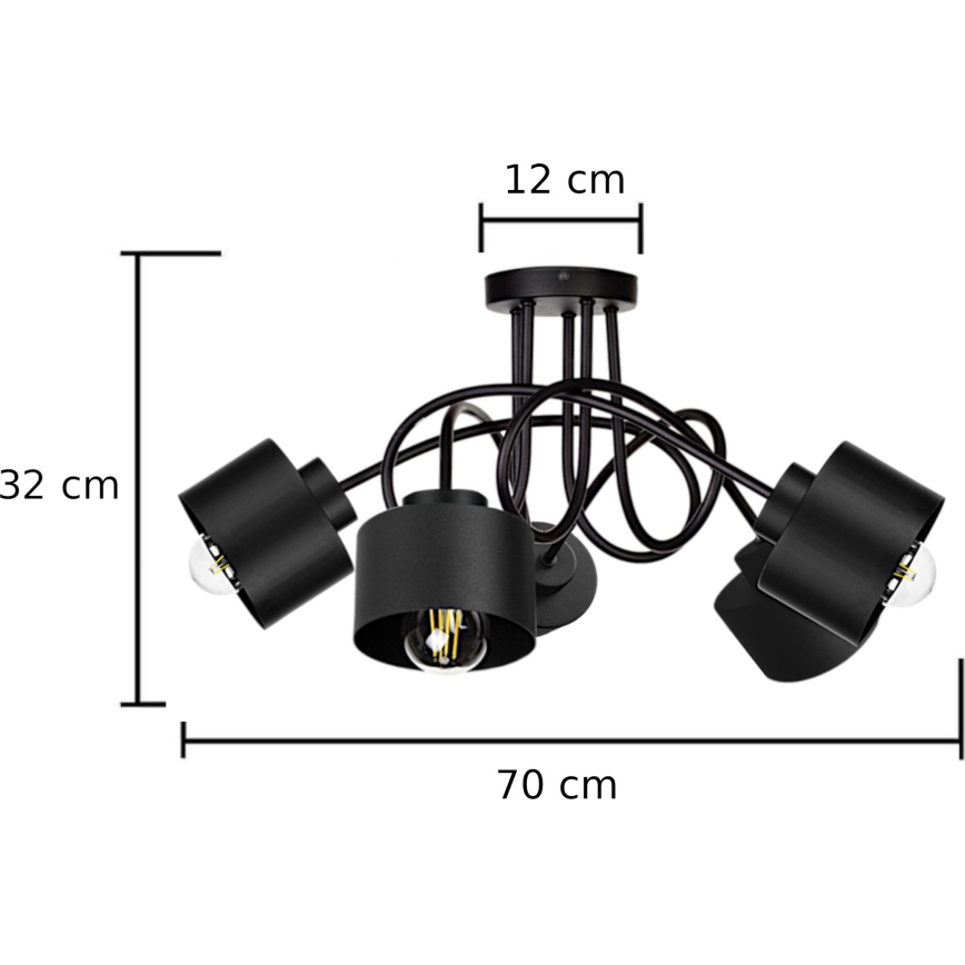Prisadený luster SIMPLY BLACK 5xE27/60W/230V