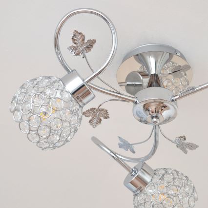 Prisadený luster SOPHIA 3xE27/15W/230V lesklý chróm/číra