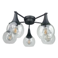Prisadený luster STAR 5xE27/60W/230V čierna/číra