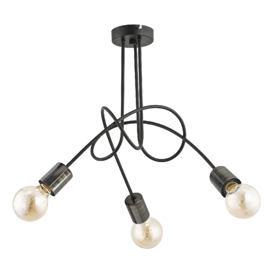 Prisadený luster TANGO 3xE27/15W/230V čierna