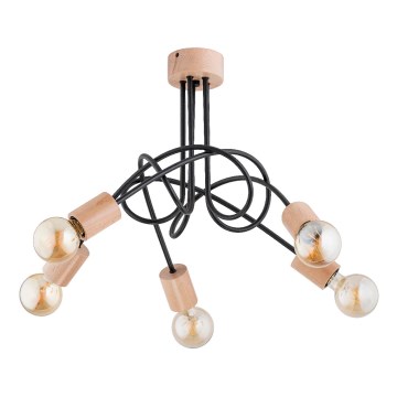Prisadený luster TANGO 5xE27/15W/230V hnedá/čierna
