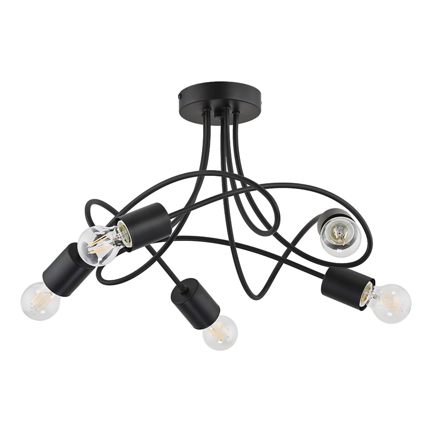 Prisadený luster TARGO 5xE27/15W/230V čierna