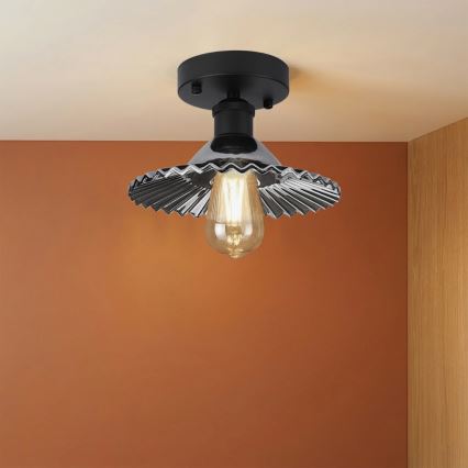 Prisadený luster TRISH 1xE27/15W/230V čierna/dymovo čierna