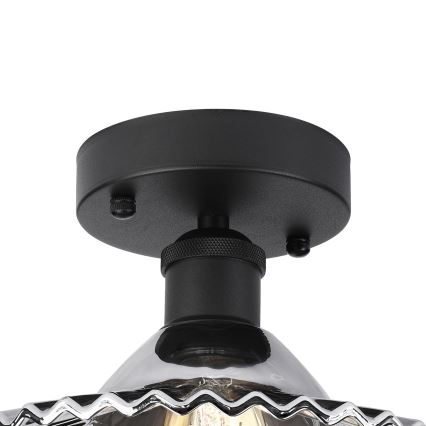 Prisadený luster TRISH 1xE27/15W/230V čierna/dymovo čierna