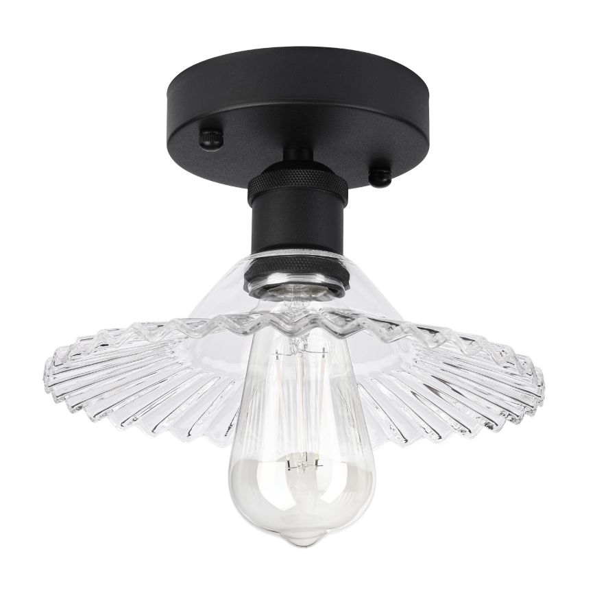 Prisadený luster TRISH 1xE27/15W/230V čierny/číry