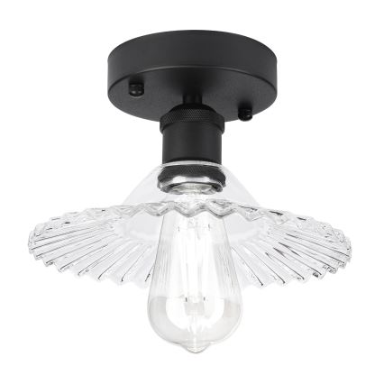 Prisadený luster TRISH 1xE27/15W/230V čierny/číry