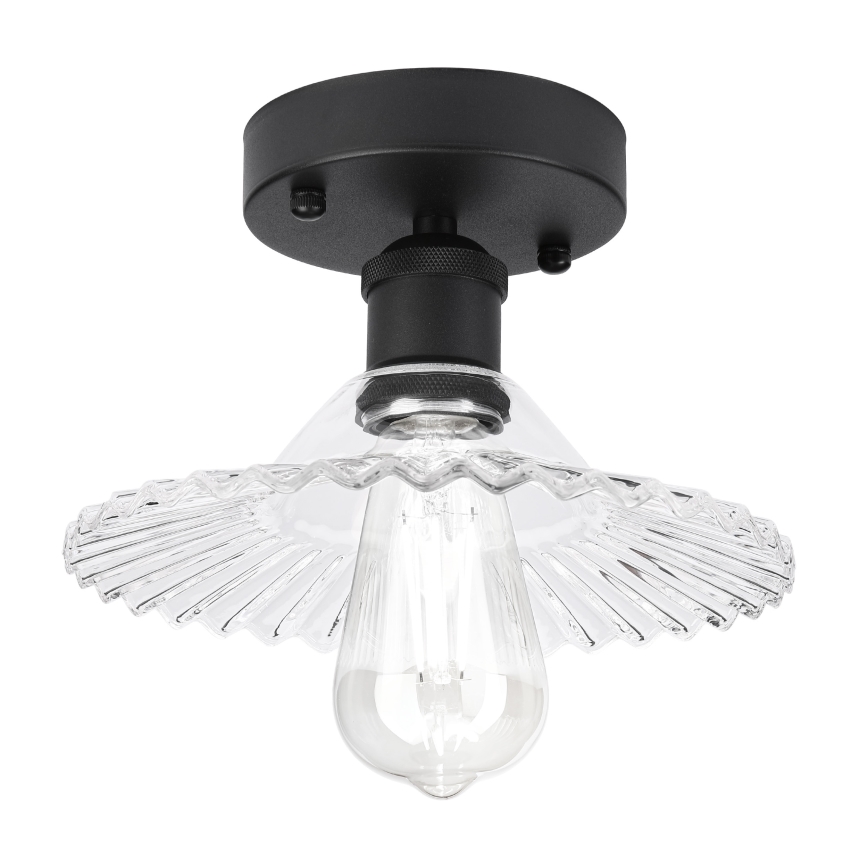 Prisadený luster TRISH 1xE27/15W/230V čierny/číry