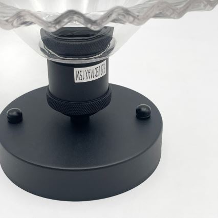 Prisadený luster TRISH 1xE27/15W/230V čierny/číry