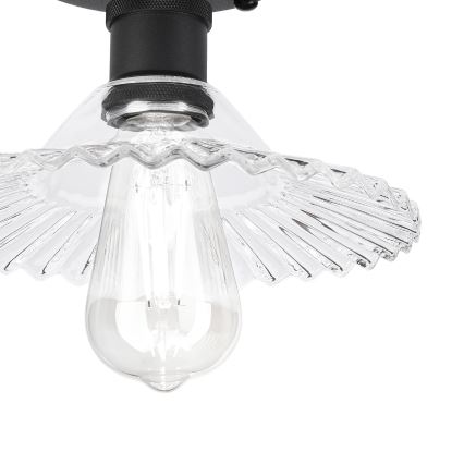 Prisadený luster TRISH 1xE27/15W/230V čierny/číry