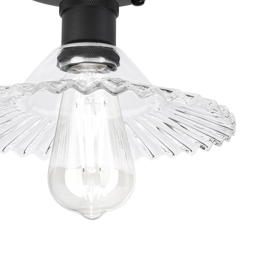 Prisadený luster TRISH 1xE27/15W/230V čierny/číry