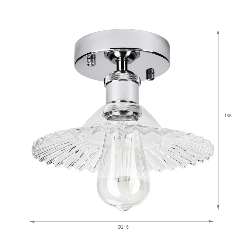 Prisadený luster TRISH 1xE27/15W/230V lesklý chróm/číra