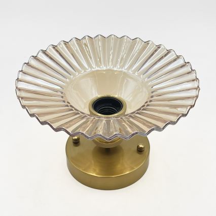 Prisadený luster TRISH 1xE27/15W/230V zlatá/dymovo-béžová