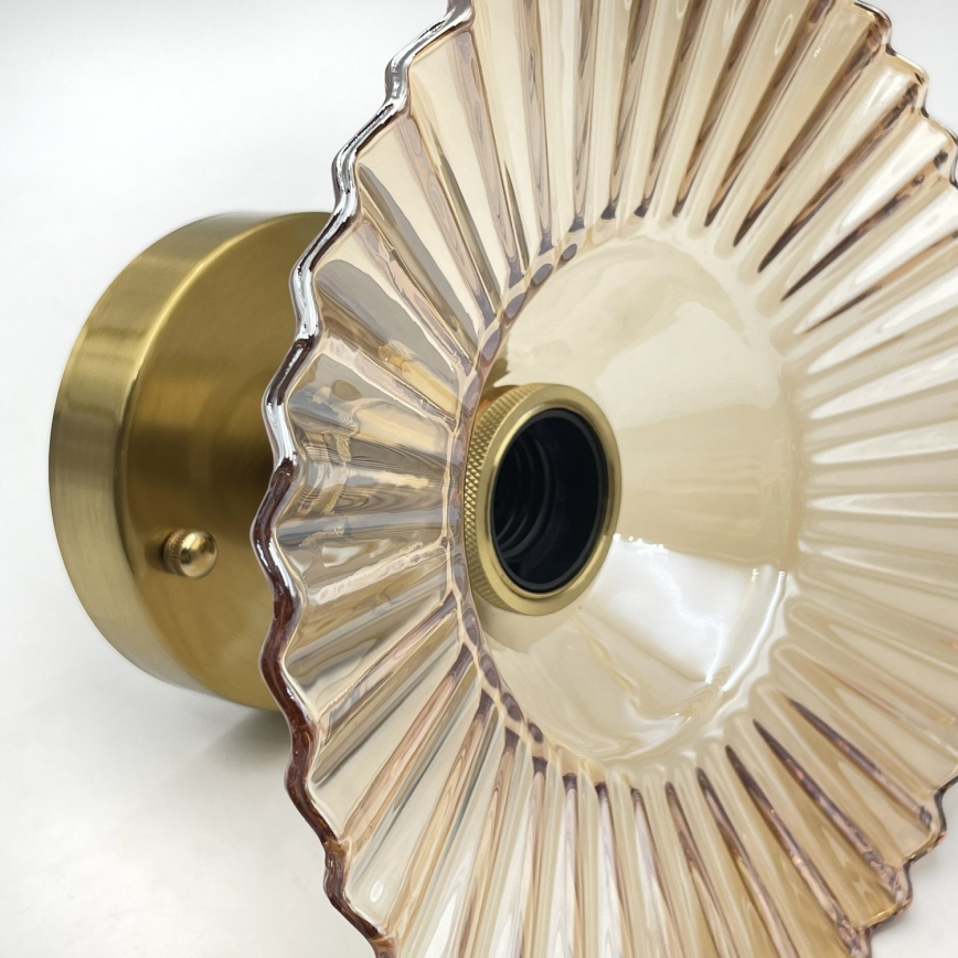 Prisadený luster TRISH 1xE27/15W/230V zlatá/dymovo-béžová