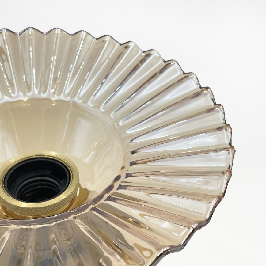 Prisadený luster TRISH 1xE27/15W/230V zlatá/dymovo-béžová