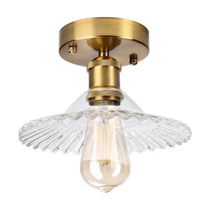 Prisadený luster TRISH 1xE27/15W/230V zlatý/priehľadný