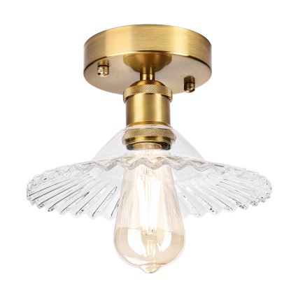 Prisadený luster TRISH 1xE27/15W/230V zlatý/priehľadný