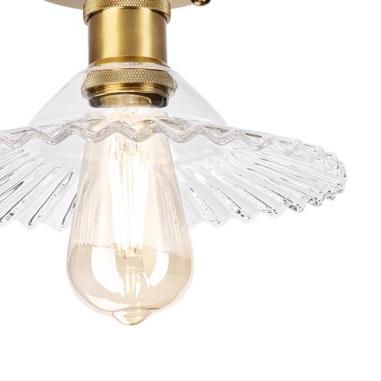Prisadený luster TRISH 1xE27/15W/230V zlatý/priehľadný