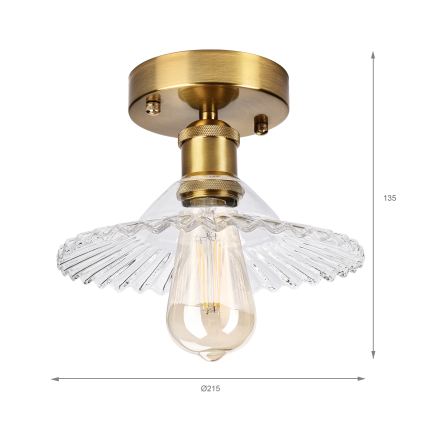 Prisadený luster TRISH 1xE27/15W/230V zlatý/priehľadný