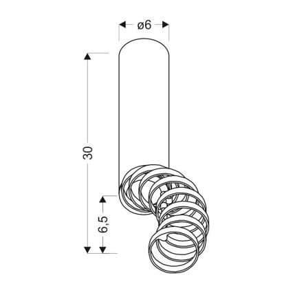 Prisadený luster TUBA 1xGU10/50W/230V biela