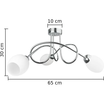 Prisadený luster TWIST WHITE 3xE14/40W/230V