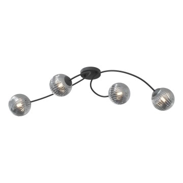 Prisadený luster VIBRA 4xE14/10W/230V čierna/šedá