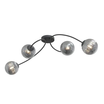 Prisadený luster VIBRA 4xE14/10W/230V čierna/šedá