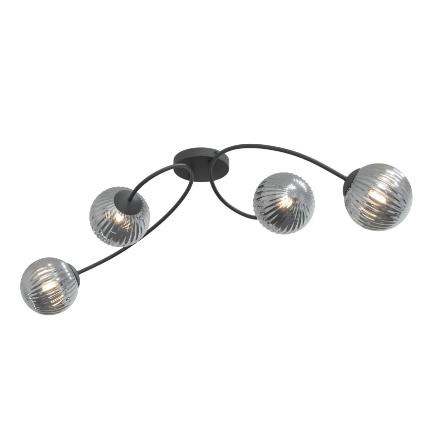 Prisadený luster VIBRA 4xE14/10W/230V čierna/šedá