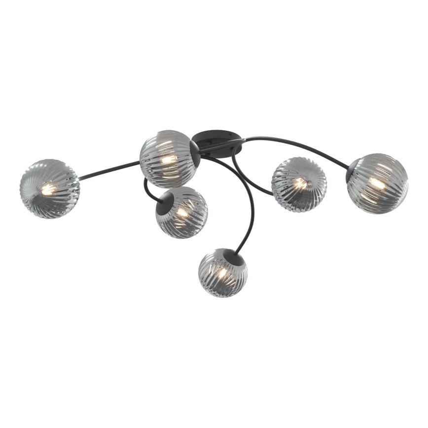 Prisadený luster VIBRA 6xE14/10W/230V čierna/šedá