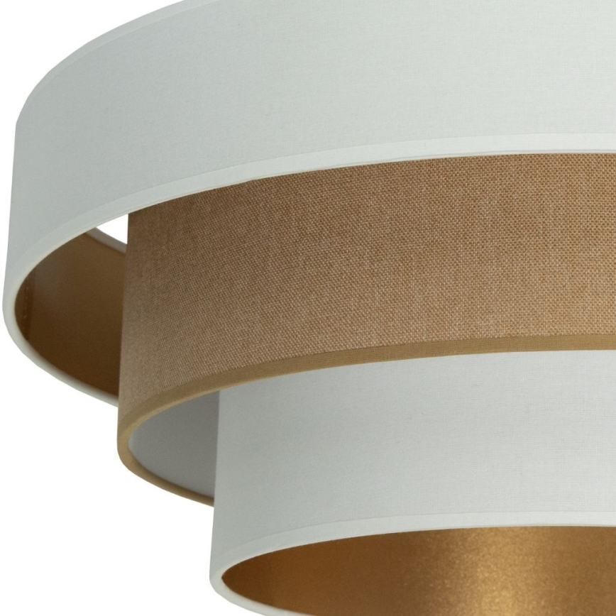 Prisadený luster WENTA 1xE27/60W/230V pr. 50 cm biela/hnedá