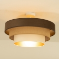 Prisadený luster WENTA 1xE27/60W/230V pr. 50 cm hnedá/juta/béžová