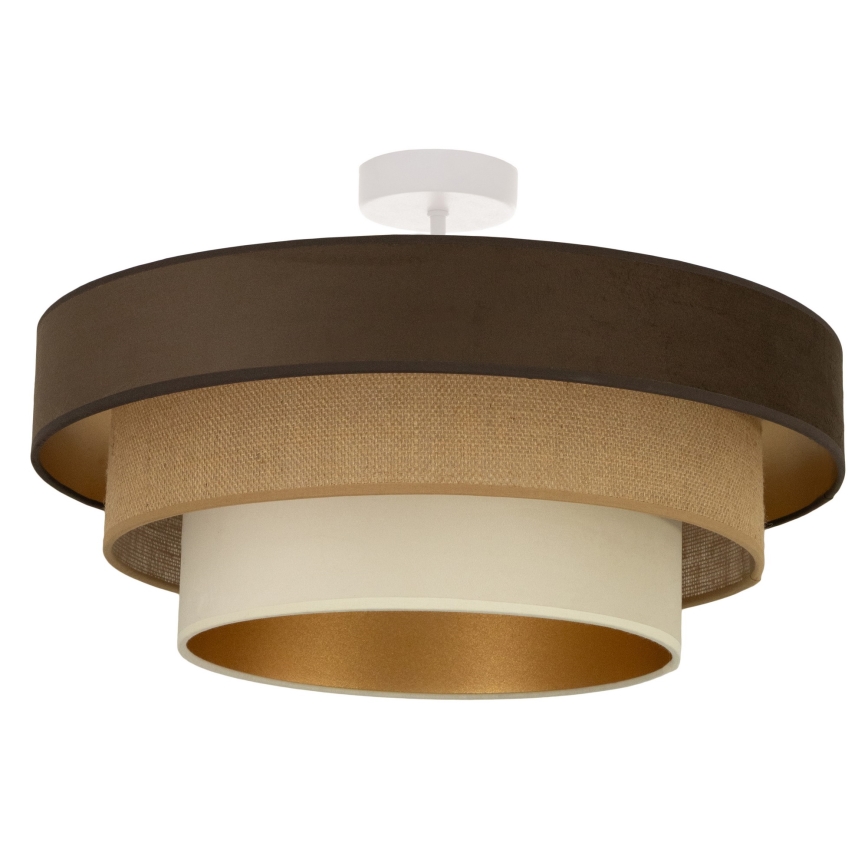 Prisadený luster WENTA 1xE27/60W/230V pr. 50 cm hnedá/juta/béžová