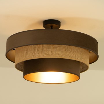 Prisadený luster WENTA 1xE27/60W/230V priemer 50 cm hnedý/juta