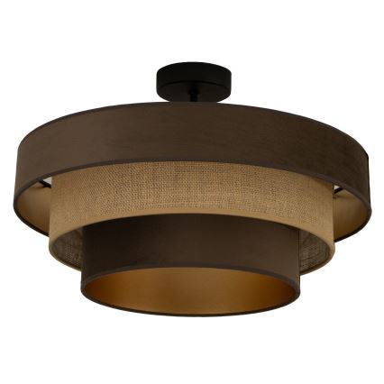 Prisadený luster WENTA 1xE27/60W/230V priemer 50 cm hnedý/juta