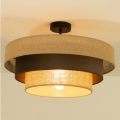 Prisadený luster WENTA, 1xE27/60W/230V, priemer 50 cm, juta/hnedá