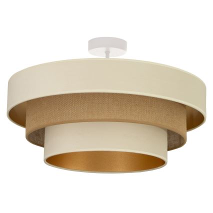 Prisadený luster WENTA 1×E27/60W/230V, priemer 50 cm, béžový/juta