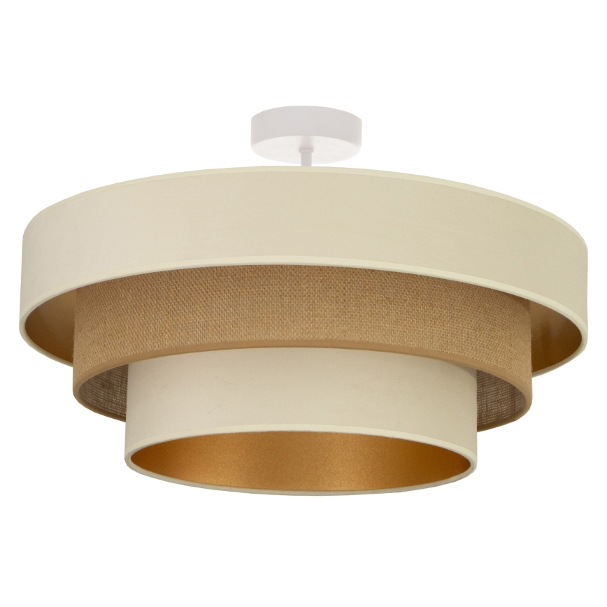 Prisadený luster WENTA 1×E27/60W/230V, priemer 50 cm, béžový/juta