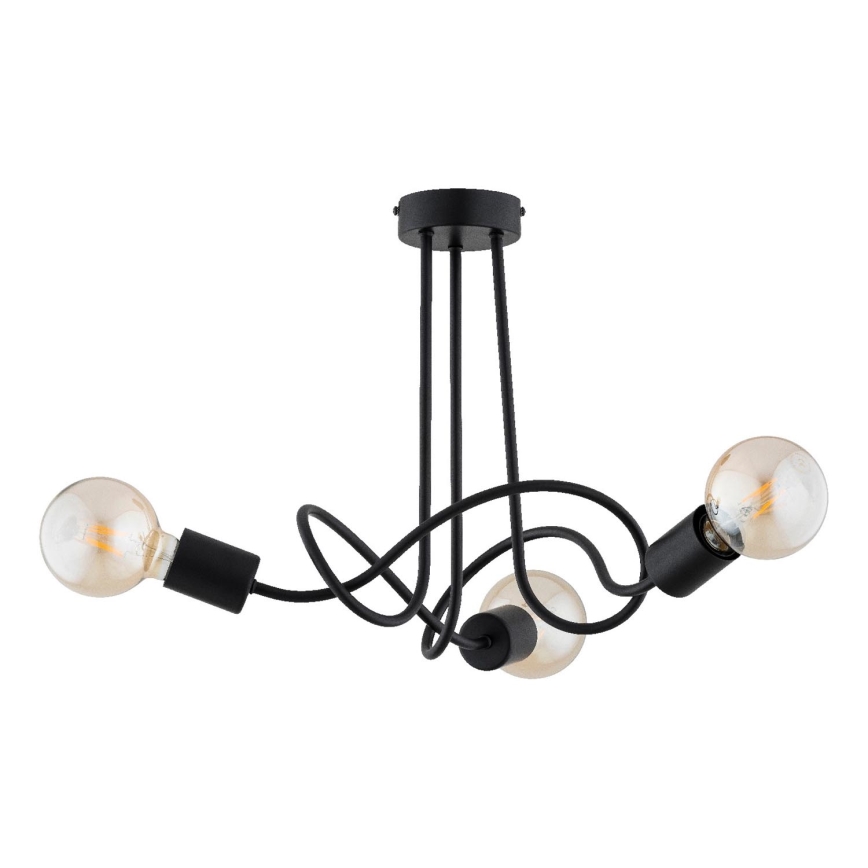 Prisadený luster WINGO 3xE27/15W/230V čierna