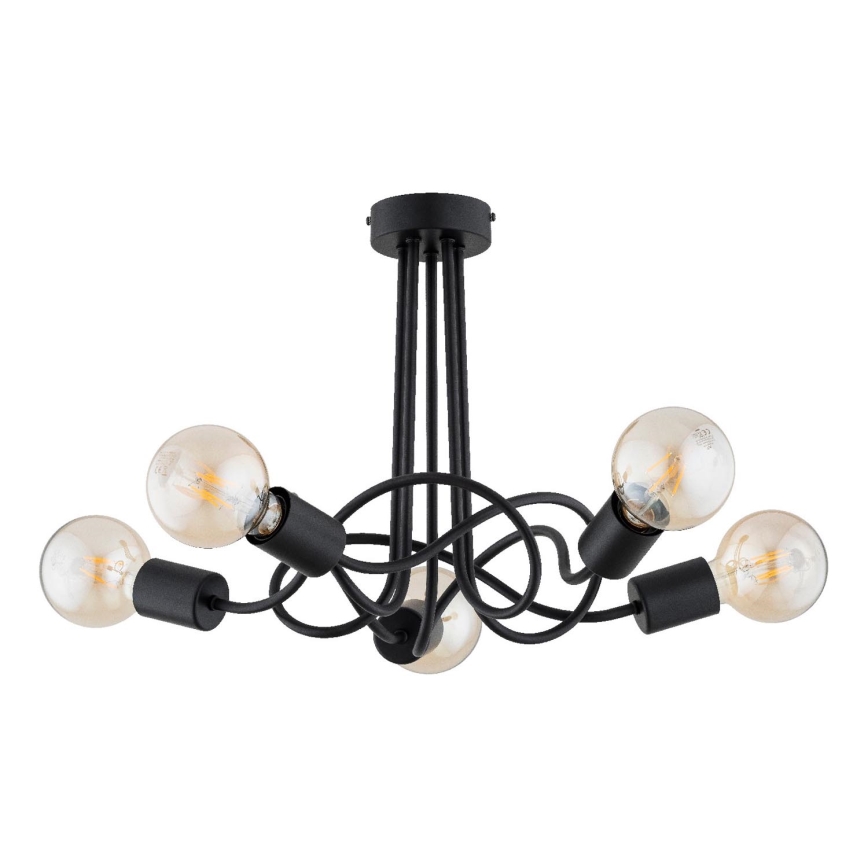 Prisadený luster WINGO 5xE27/15W/230V čierna