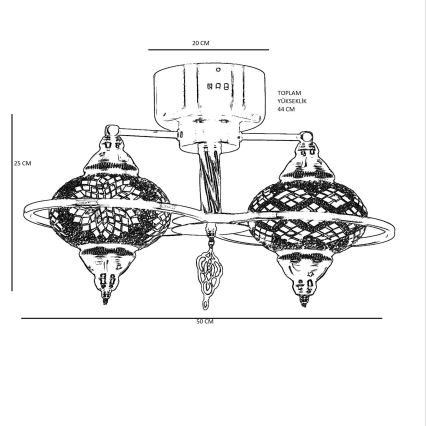 Prisadený luster YENI 1xE27/40W/230V bronzový