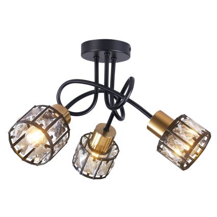 Prisadený luster ZAHARA 3xE27/10W/230V čierny