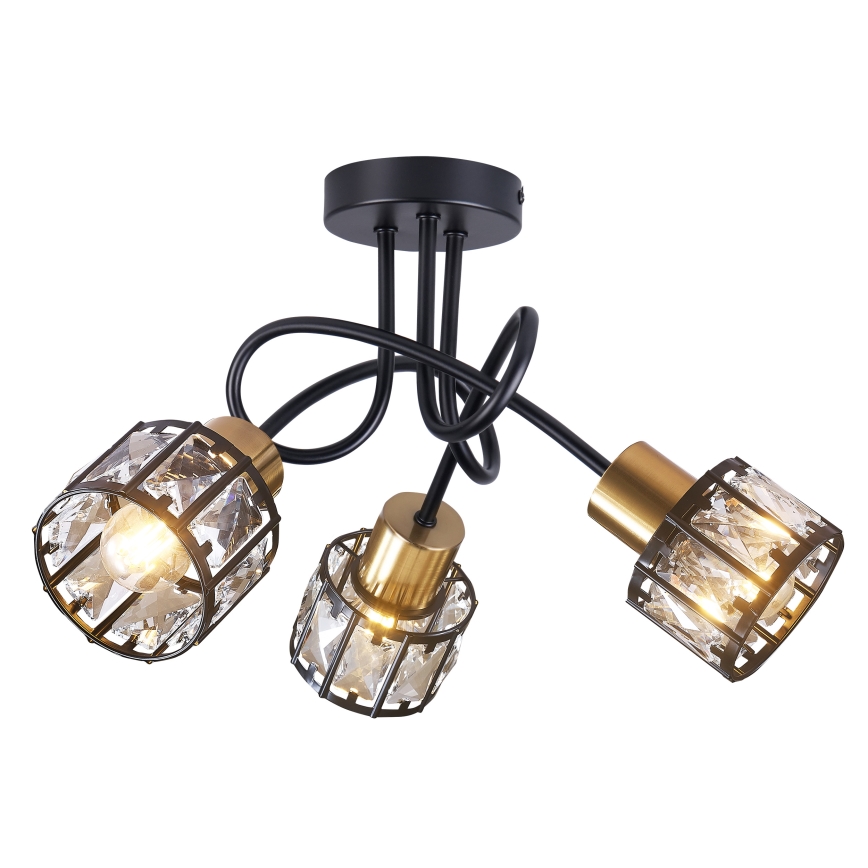 Prisadený luster ZAHARA 3xE27/10W/230V čierny