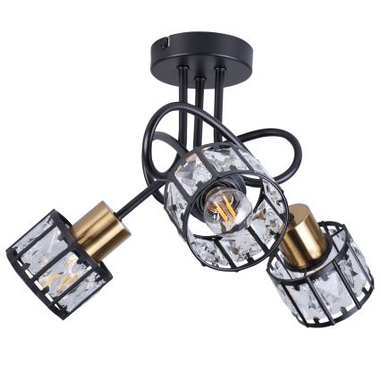 Prisadený luster ZAHARA 3xE27/10W/230V čierny