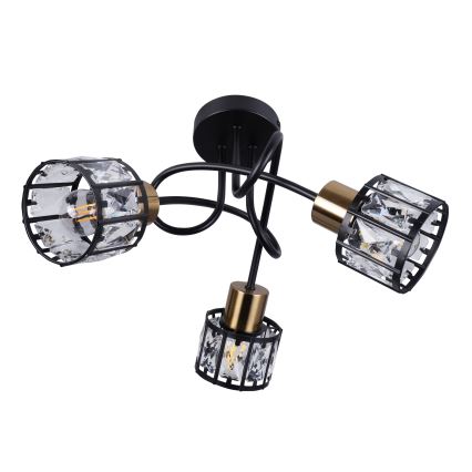 Prisadený luster ZAHARA 3xE27/10W/230V čierny