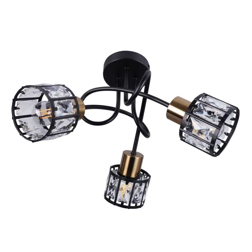 Prisadený luster ZAHARA 3xE27/10W/230V čierny