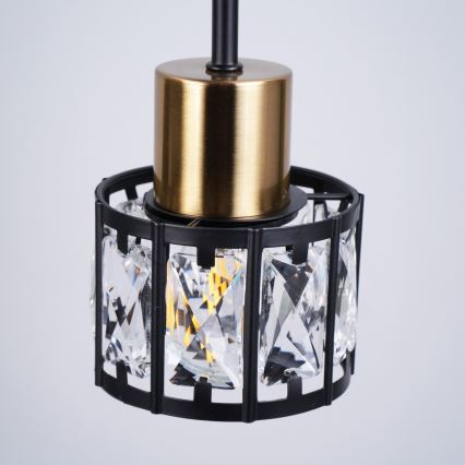 Prisadený luster ZAHARA 3xE27/10W/230V čierny