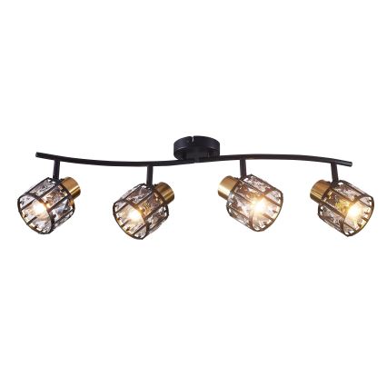 Prisadený luster ZAHARA 4xE27/10W/230V čierny